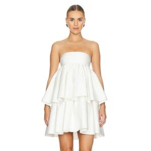 Rotate Ruffled Dress Egret